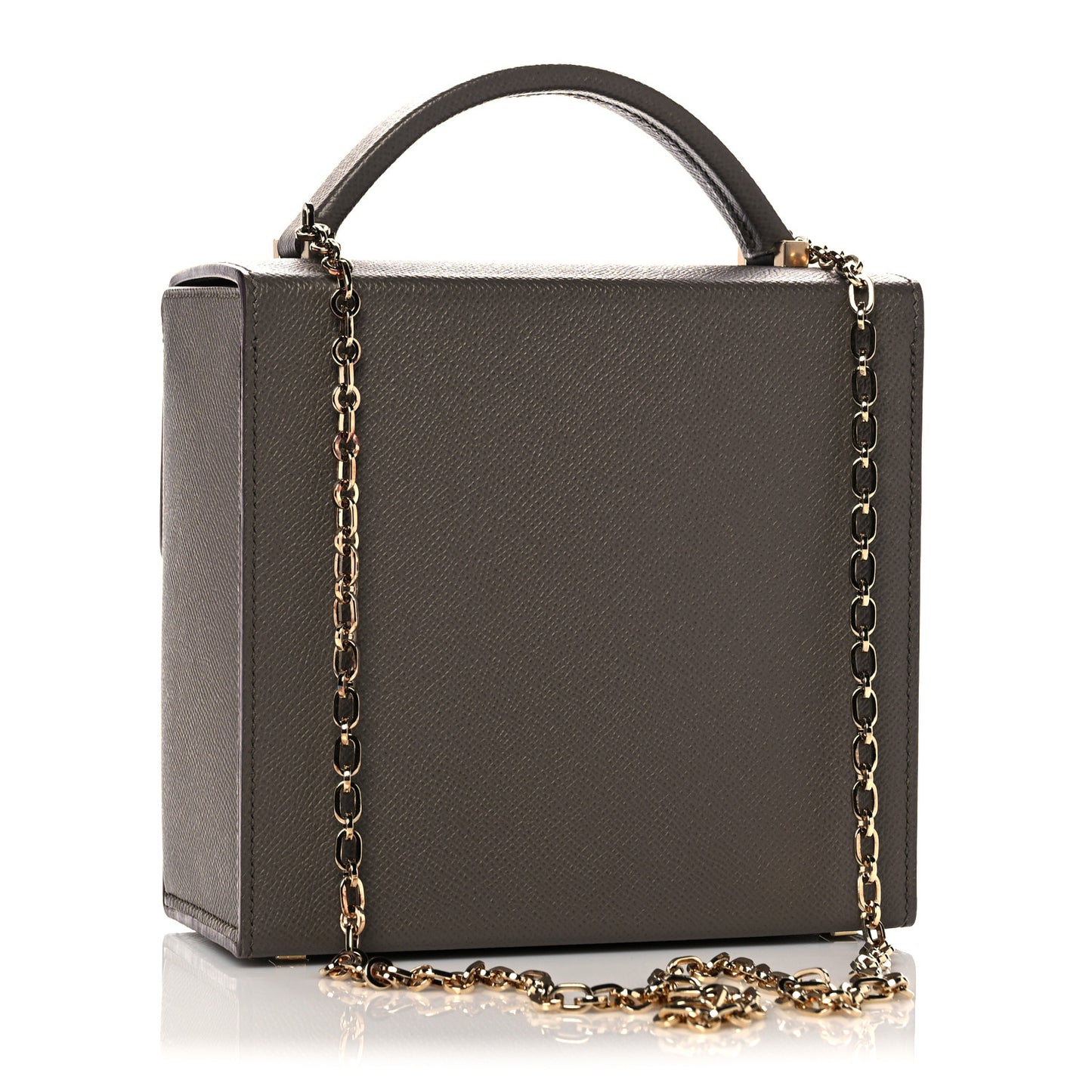 Epsom Cinhetic Boxy Top Handle Bag Etain