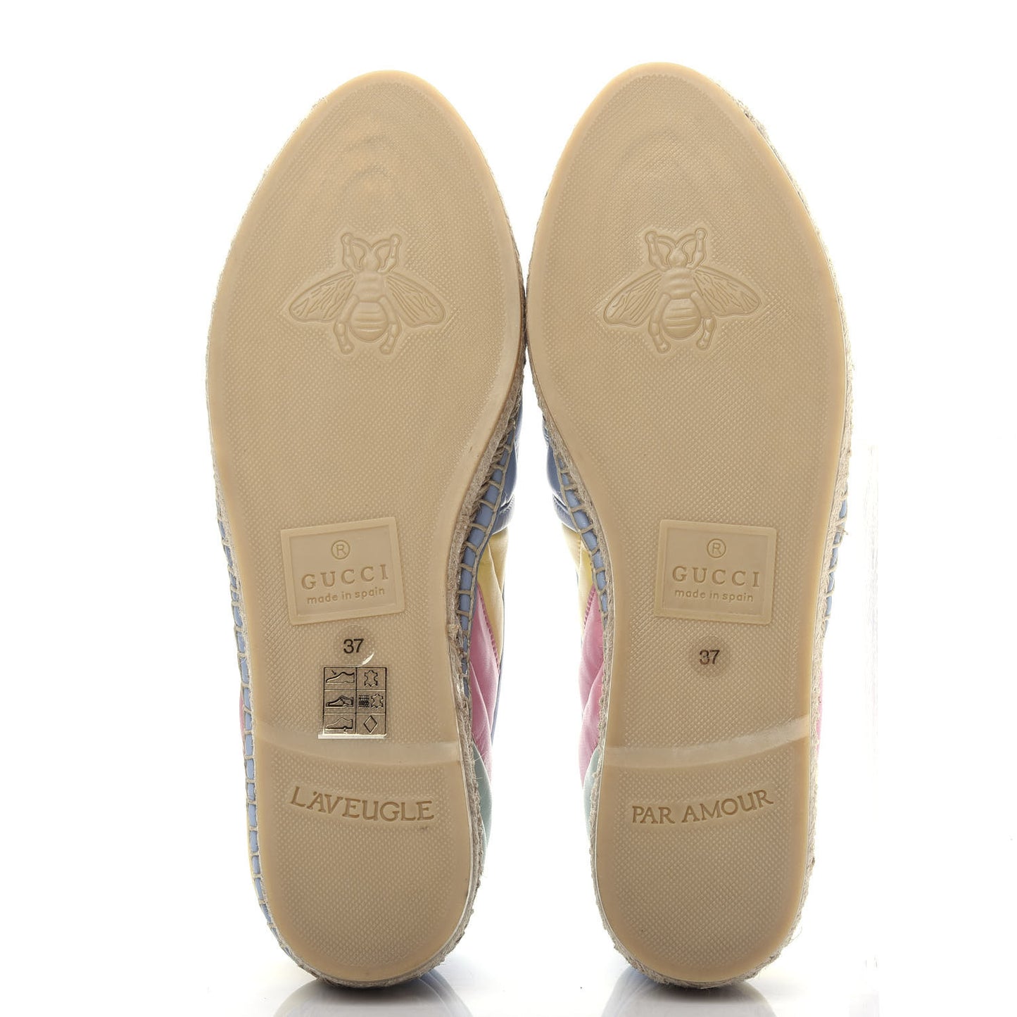 Nappa Matelasse Diagonal GG Marmont Espadrilles 37 Multicolor Pastel