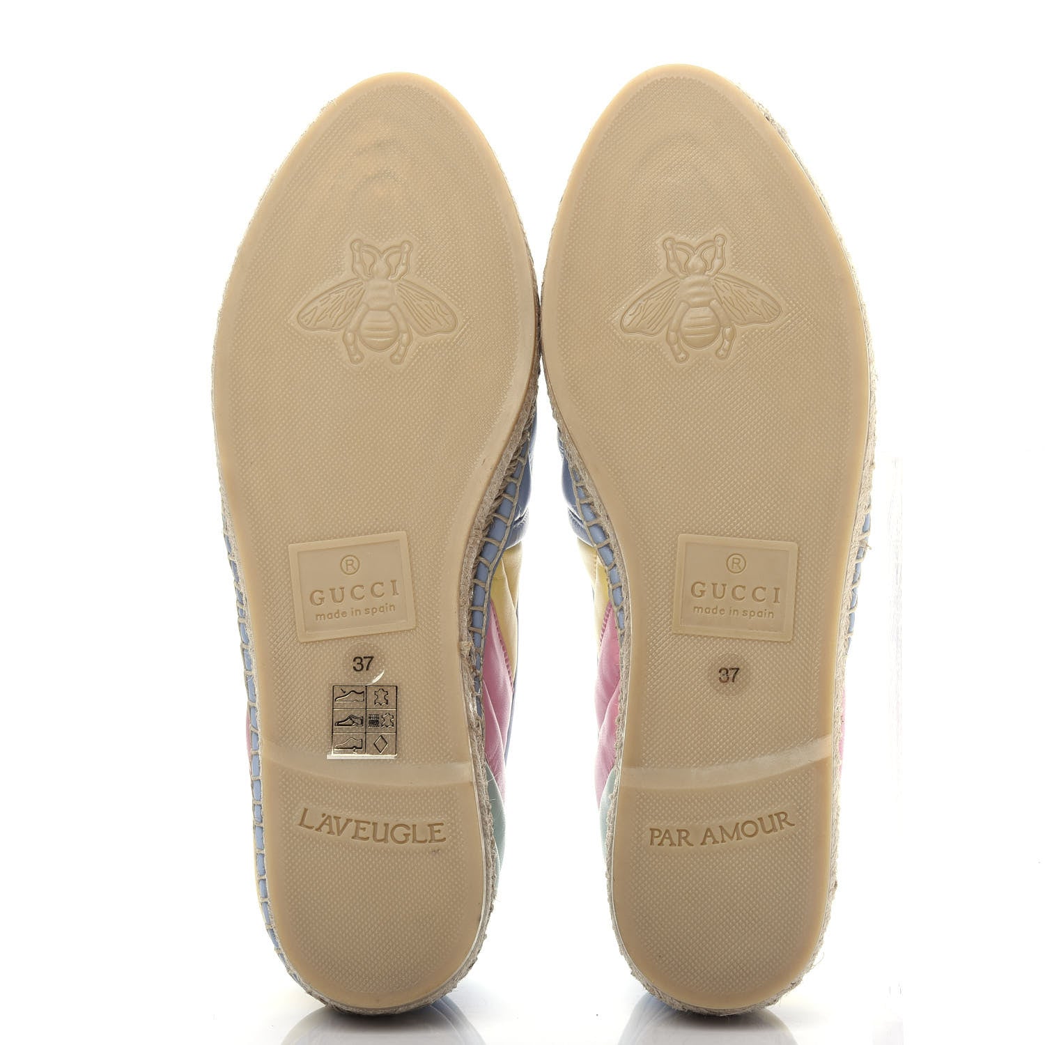 Gucci Nappa Matelasse Diagonal GG Marmont Espadrilles 37 Multicolor Pastel 6 of 11