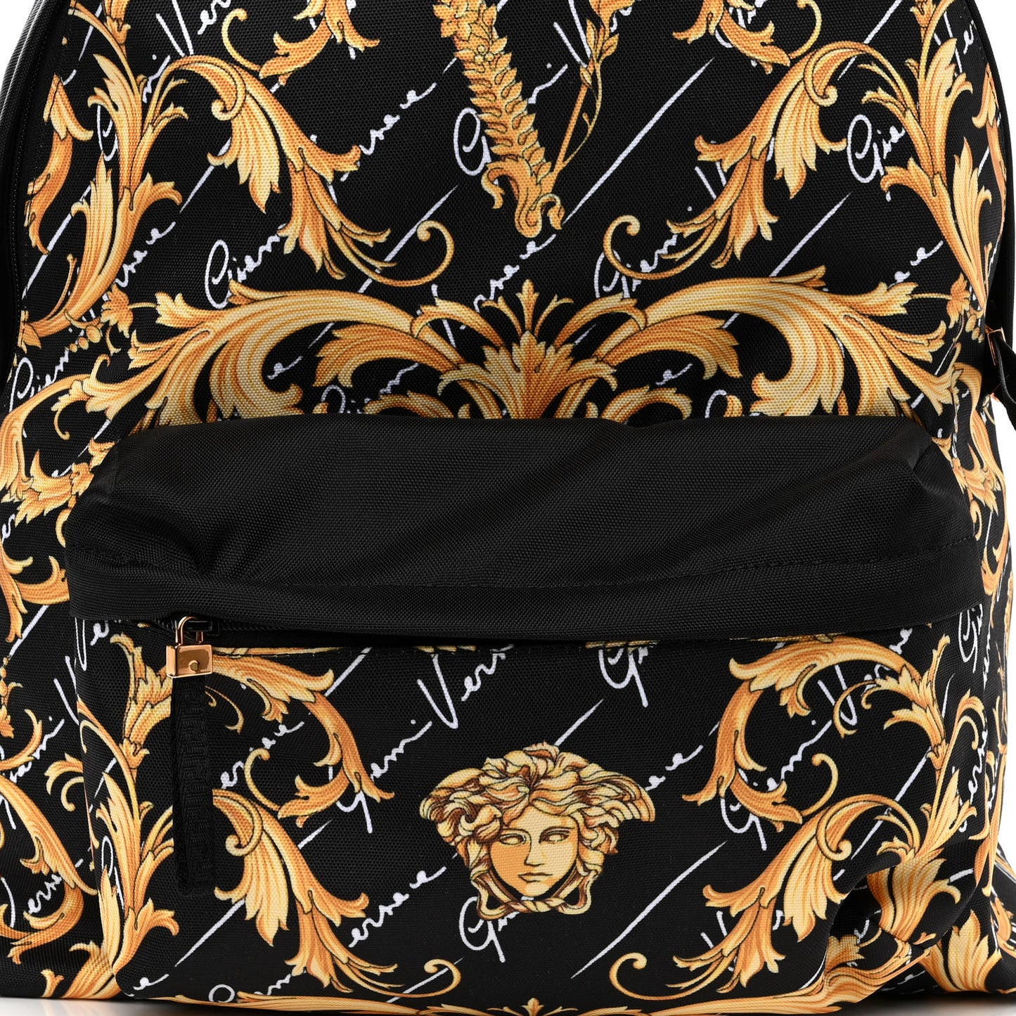 Nylon Barocco Signature Print Backpack Black