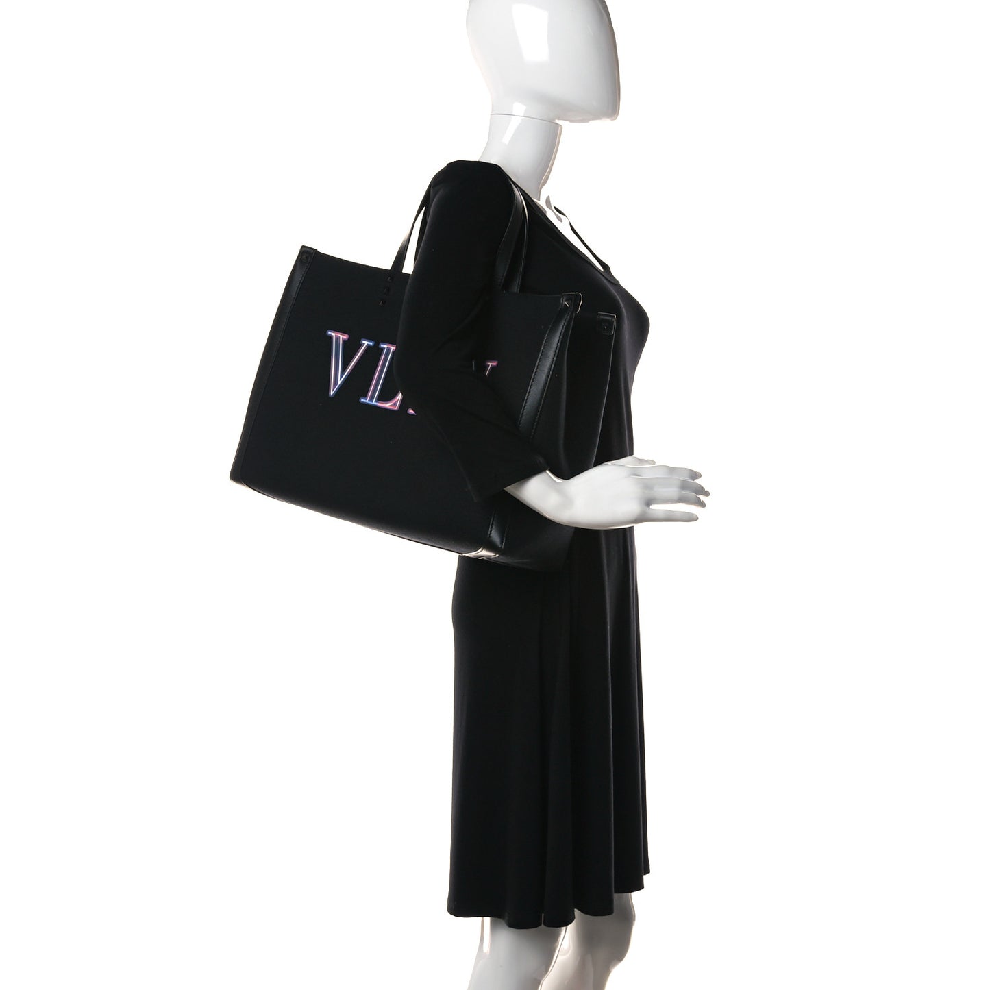 Canvas VLTN Neon Print Tote Black Multicolor