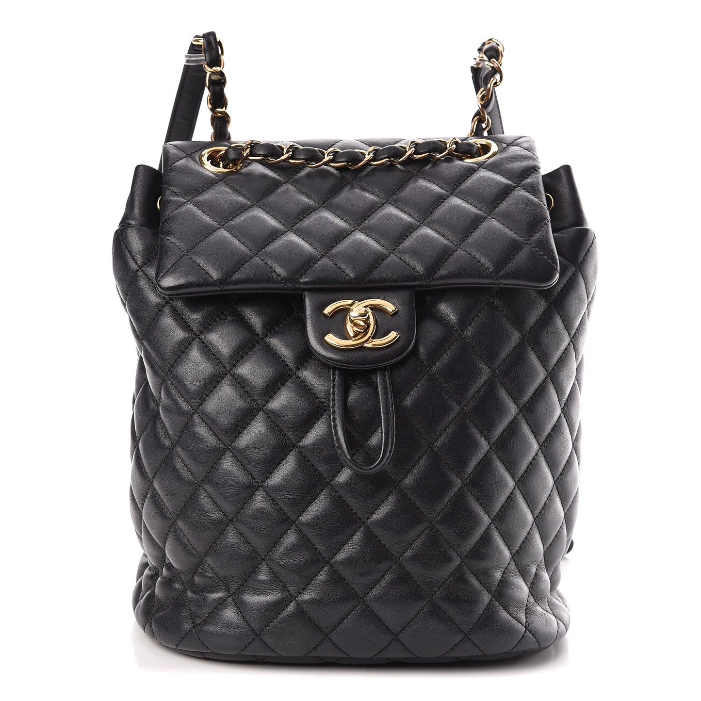 Lambskin Quilted Small Urban Spirit Backpack Black