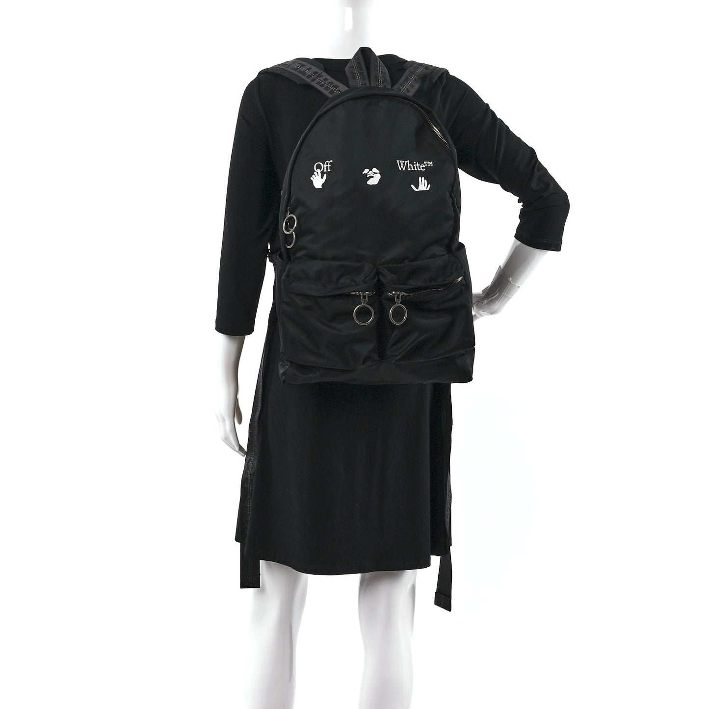 Nylon Logo Backpack Black