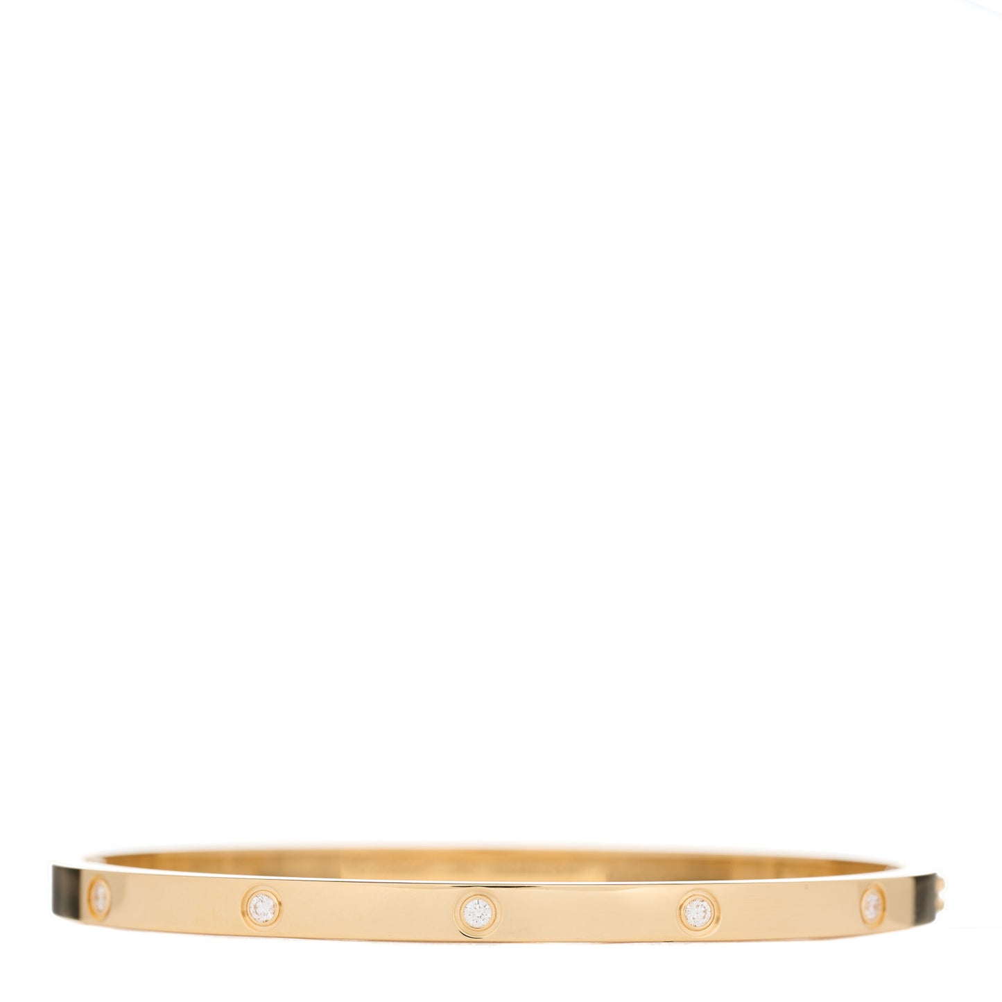 18K Yellow Gold 10 Diamond Small LOVE Bracelet 16