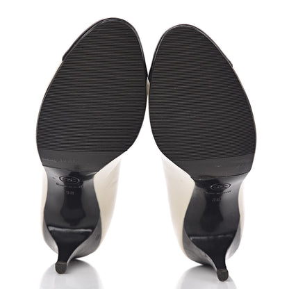 Chanel Lambskin Cap Toe Pumps 38 White Black 4 of 20
