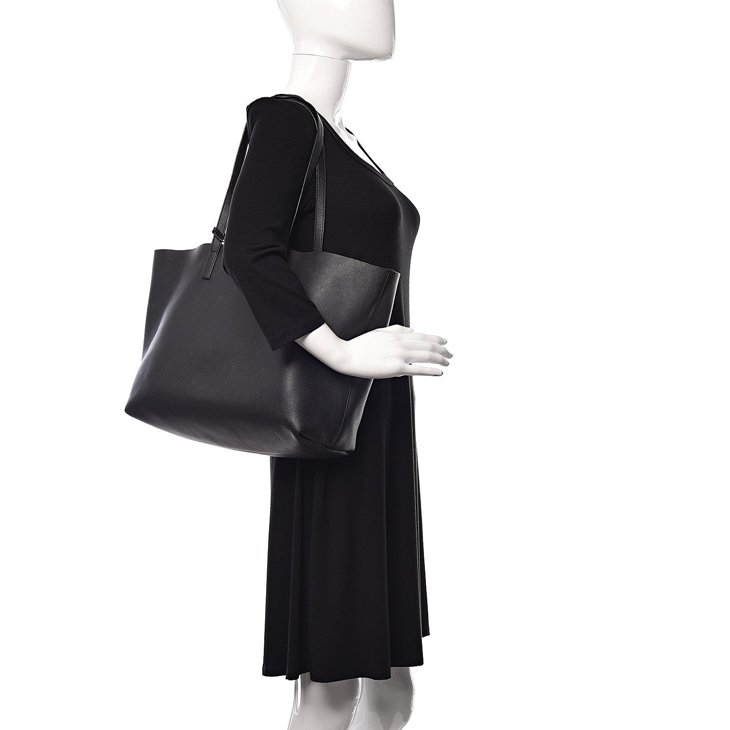 Saint Laurent Calfskin Large Shopping Tote Black 2 of 14