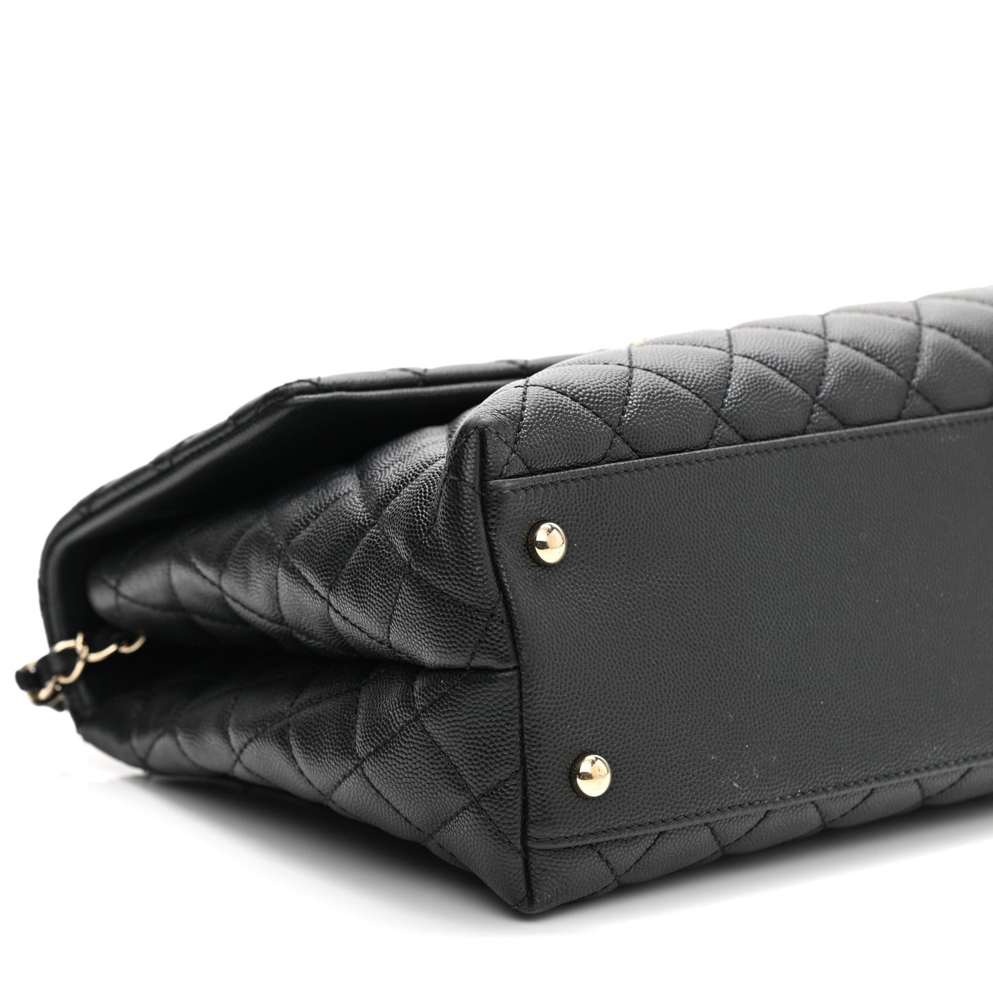 Caviar Quilted Medium Coco Handle Flap Black