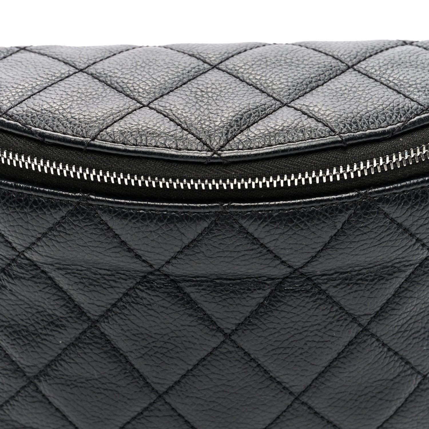 Chanel Grained Calfskin Quilted Waist Belt Bag Black 8 of 10
