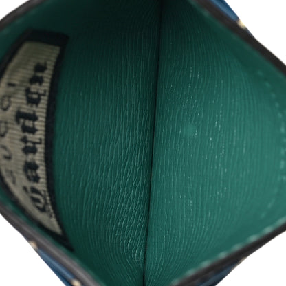 Gucci Garden Print Fox Card Holder Wallet Blue Multicolor 5 of 7