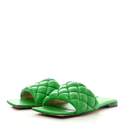 Bottega Veneta Nappa Matelasse Padded Flat Sandals 38.5 Parakeet 3 of 8