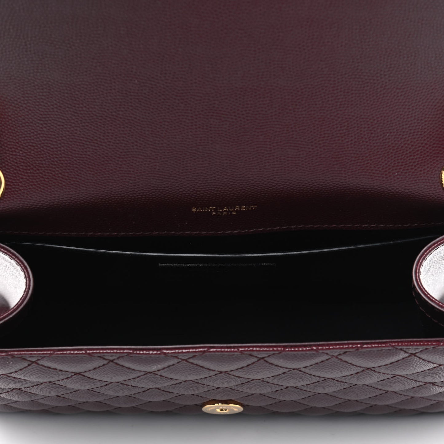 Grain De Poudre Textured Mixed Matelasse Medium Triquilt Monogram Satchel Rouge Legion