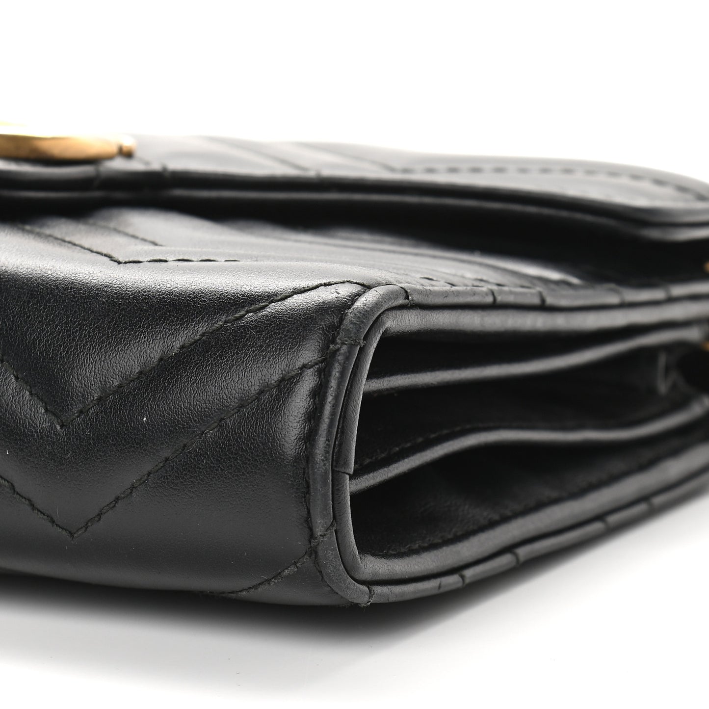 Calfskin Matelasse GG Marmont Chain Wallet Black