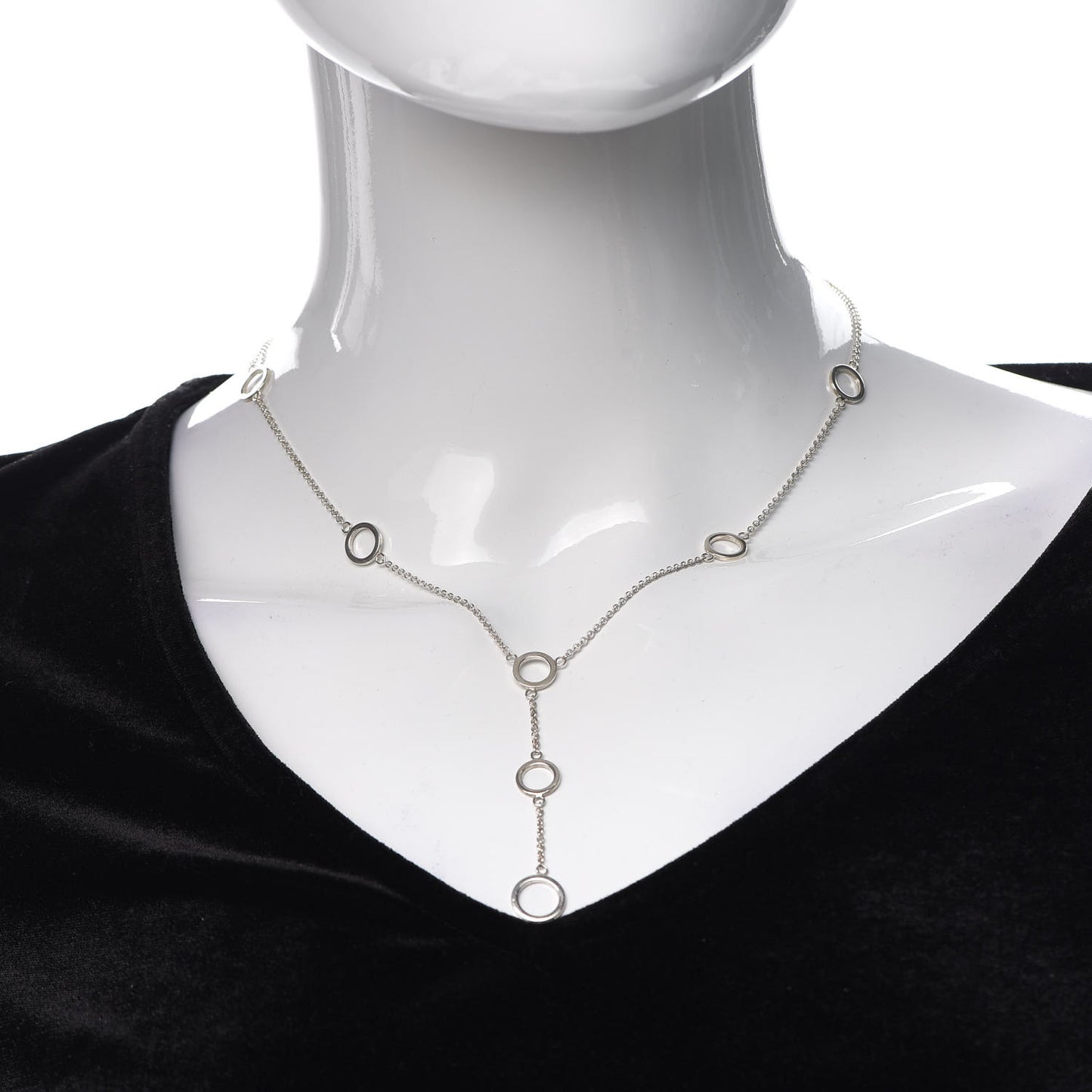 Sterling Silver Circles Lariat Necklace