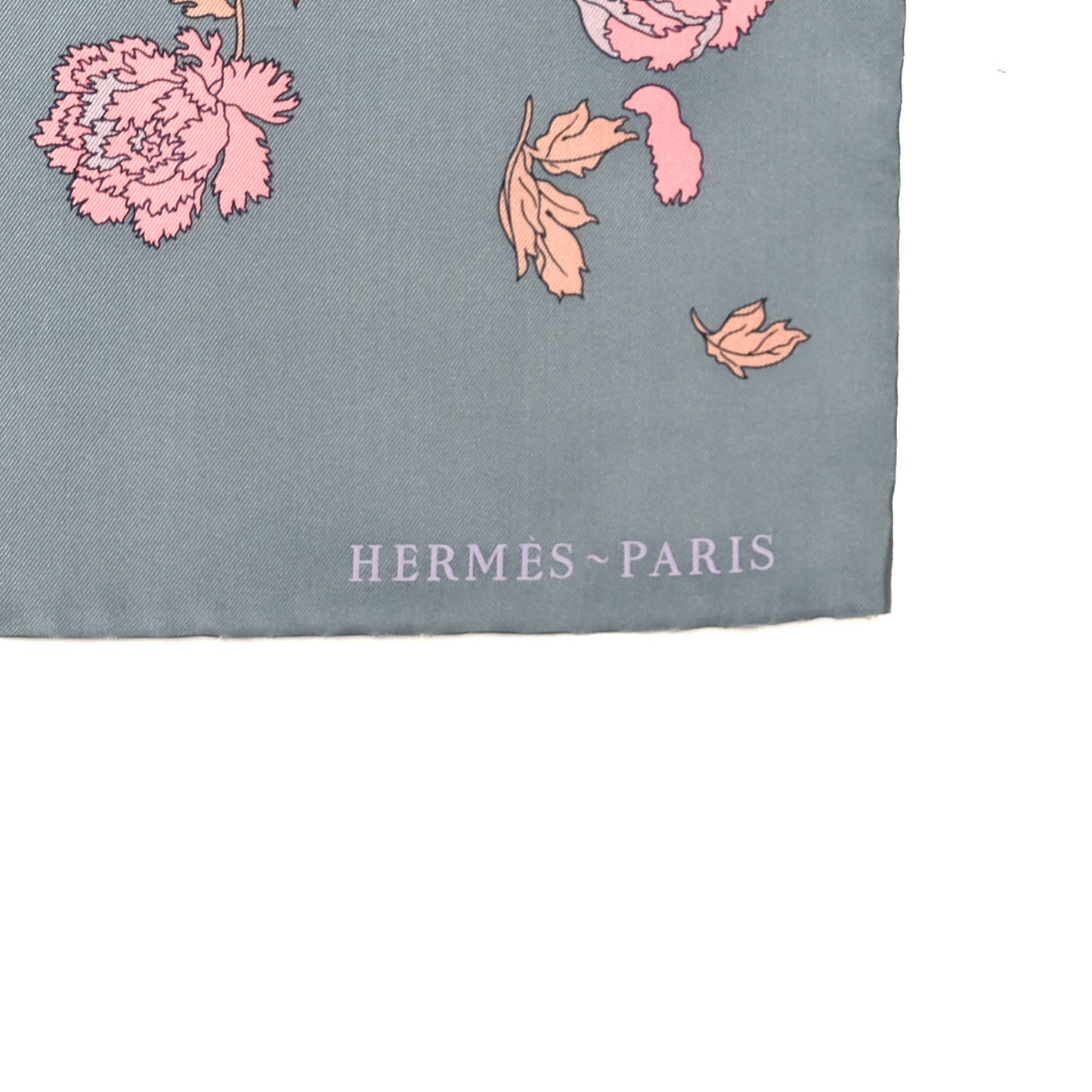 Silk Robe Legere Scarf 90 Gris Corail Rose Pourpre