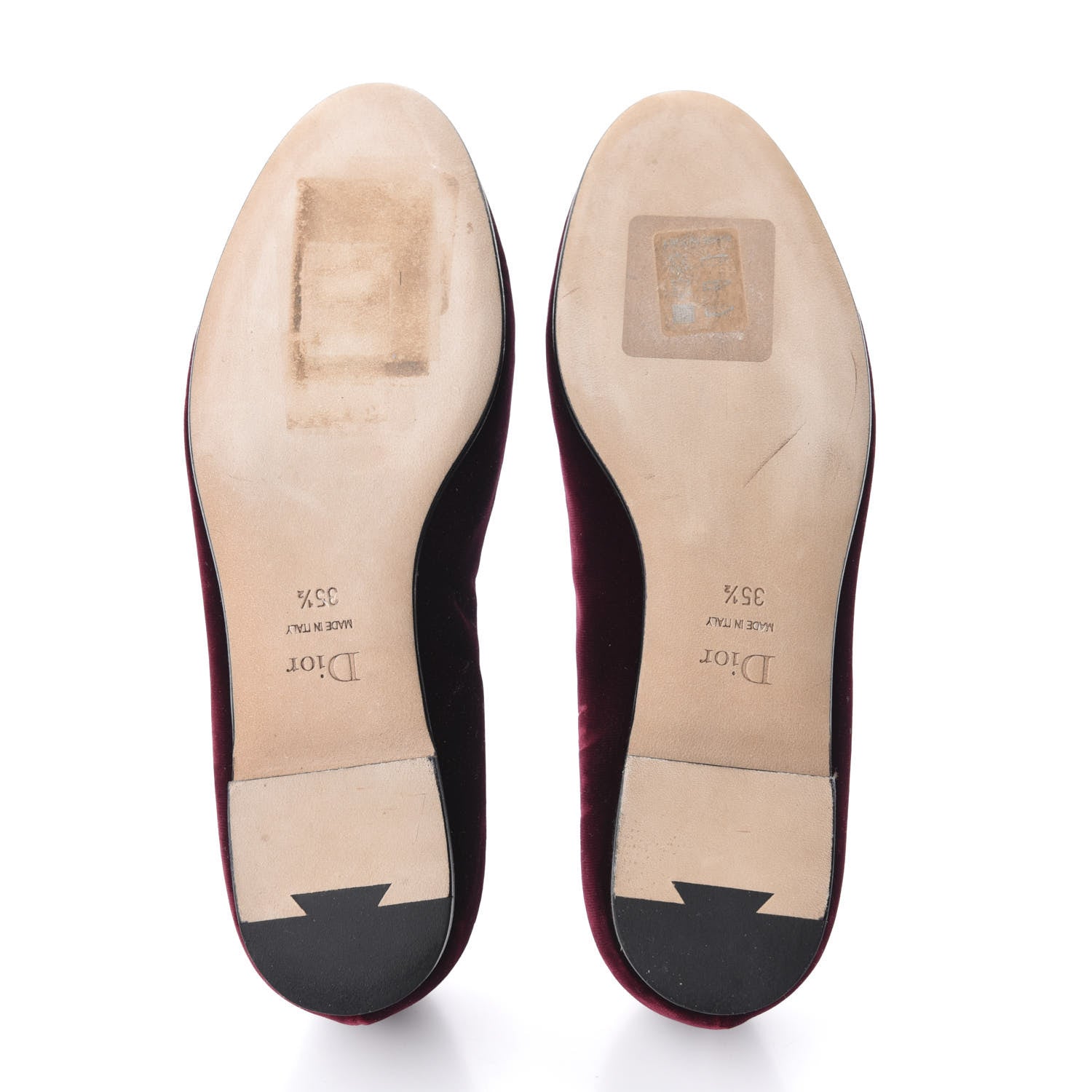Christian Dior Velvet Tresor Flats 35.5 Bordeaux 6 of 11