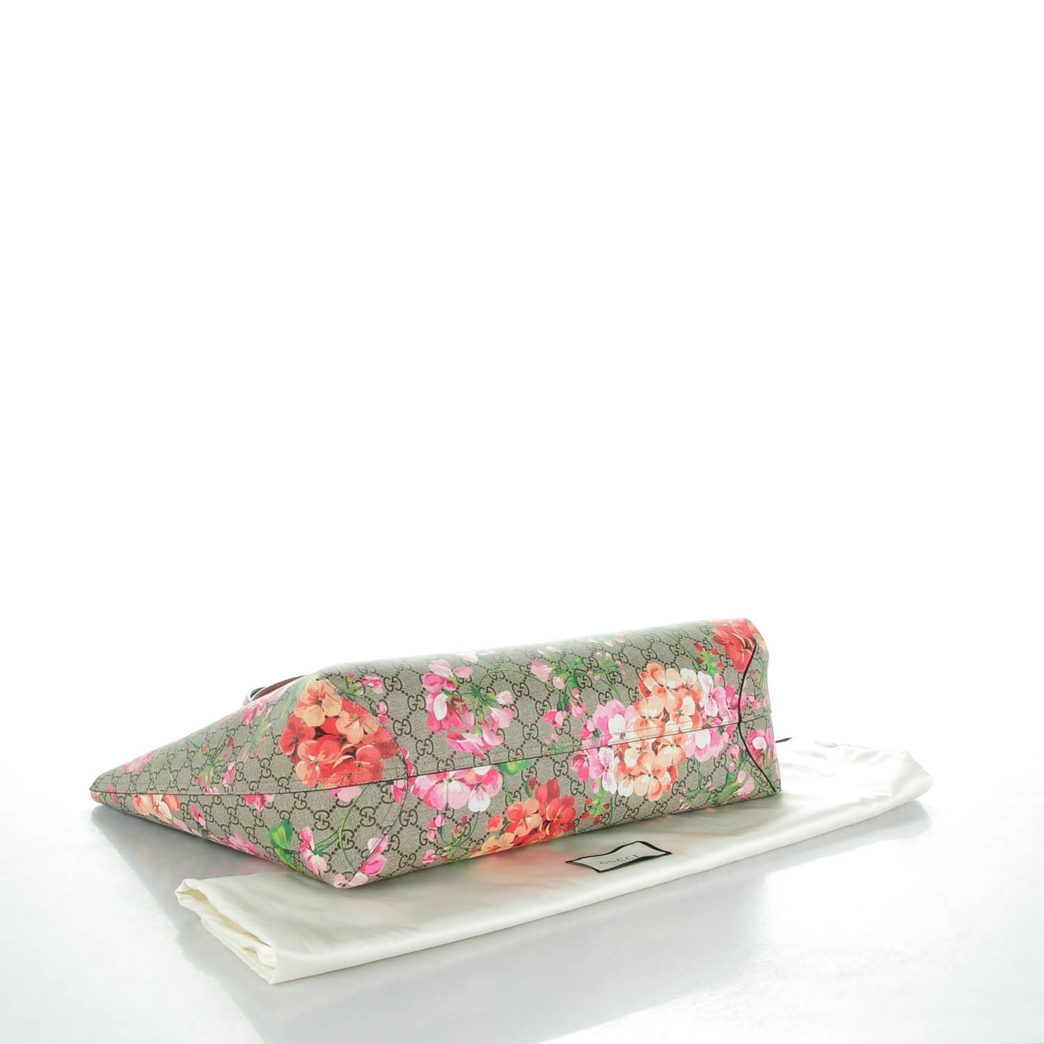 Gucci GG Supreme Monogram Blooms Large Reversible Tote Beige Multicolor Dry Rose 4 of 6