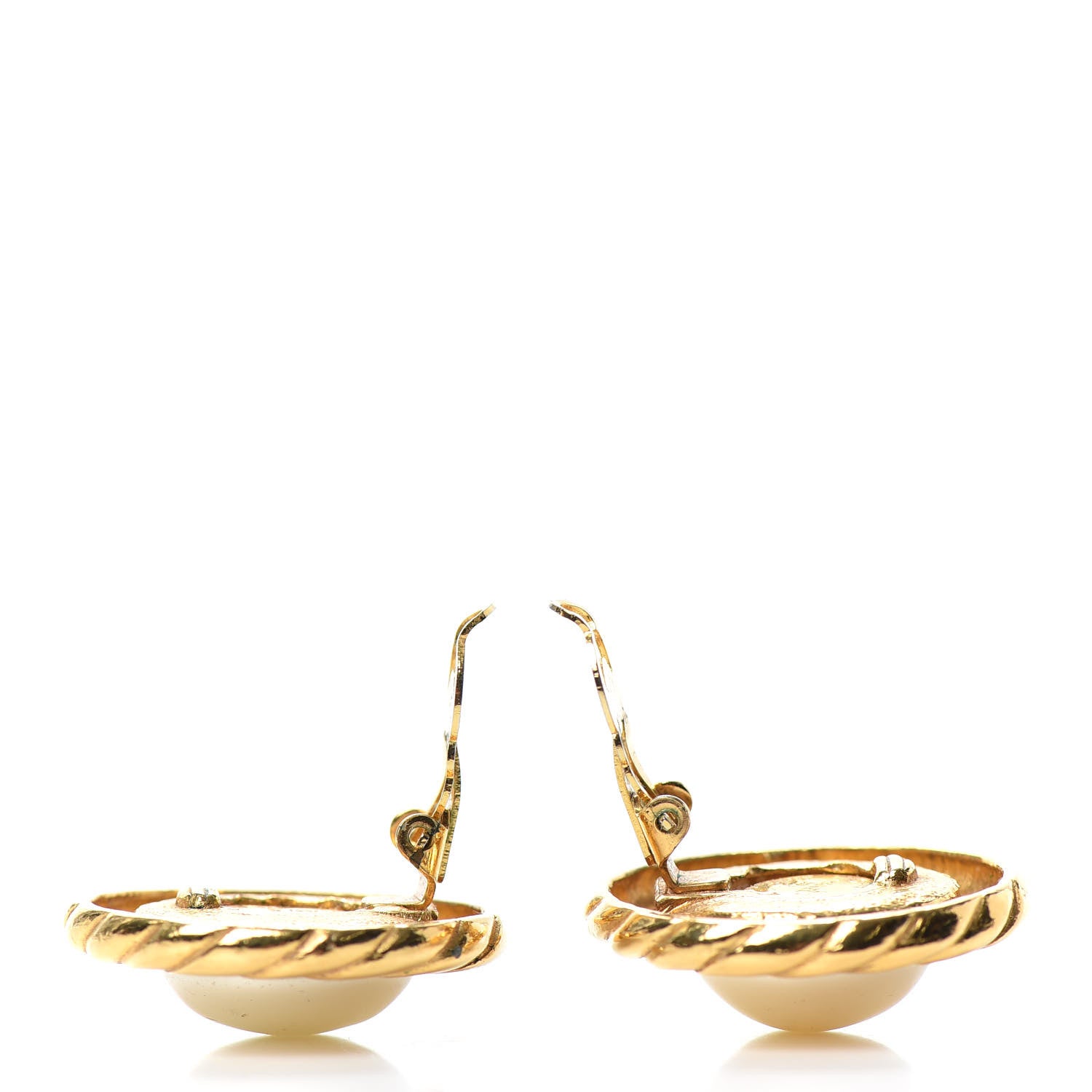 Chanel Pearl Clip On Earrings Gold 3 of 4