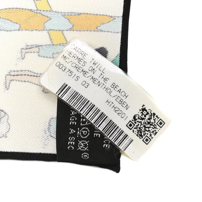 Hermes Silk On The Beach Scarf 90 Creme Menthol Ebene 3 of 3