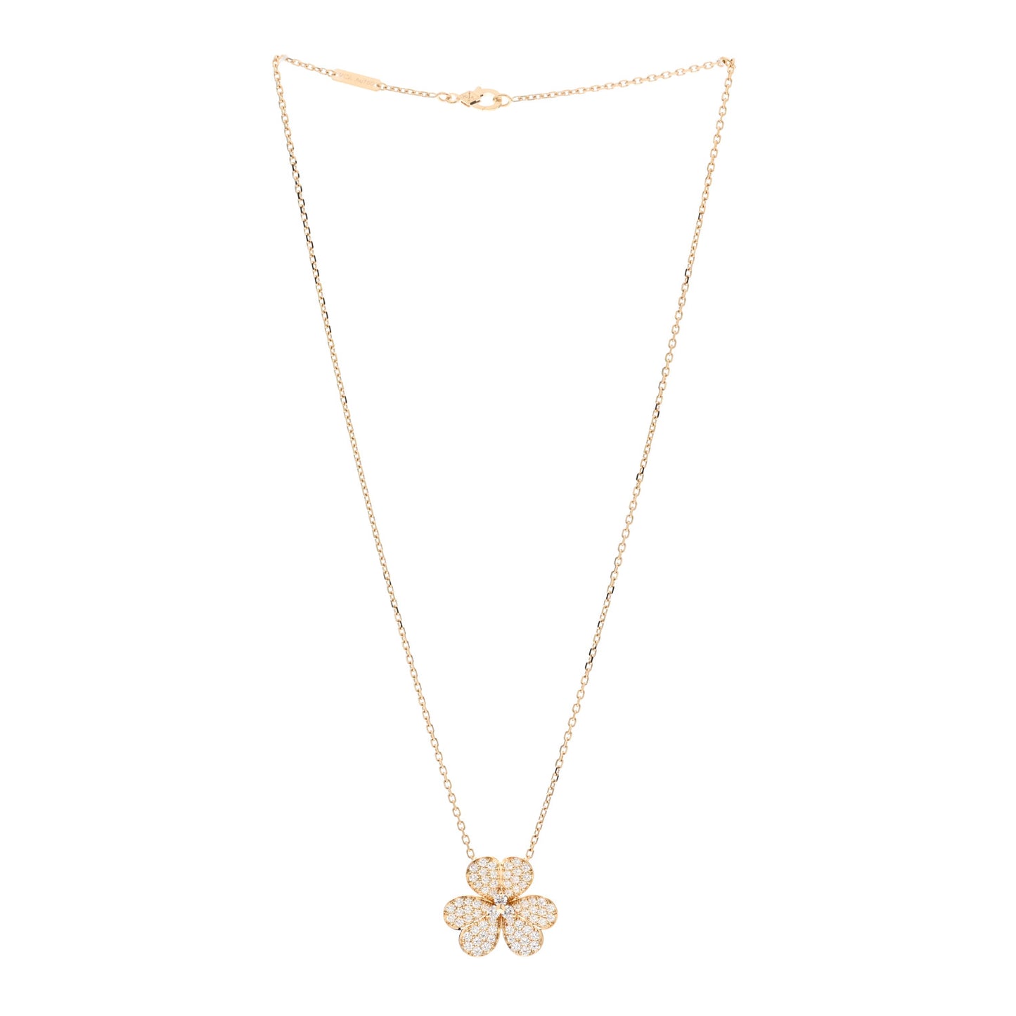 18K Yellow Gold Diamond Large Frivole Pendant Pave Necklace
