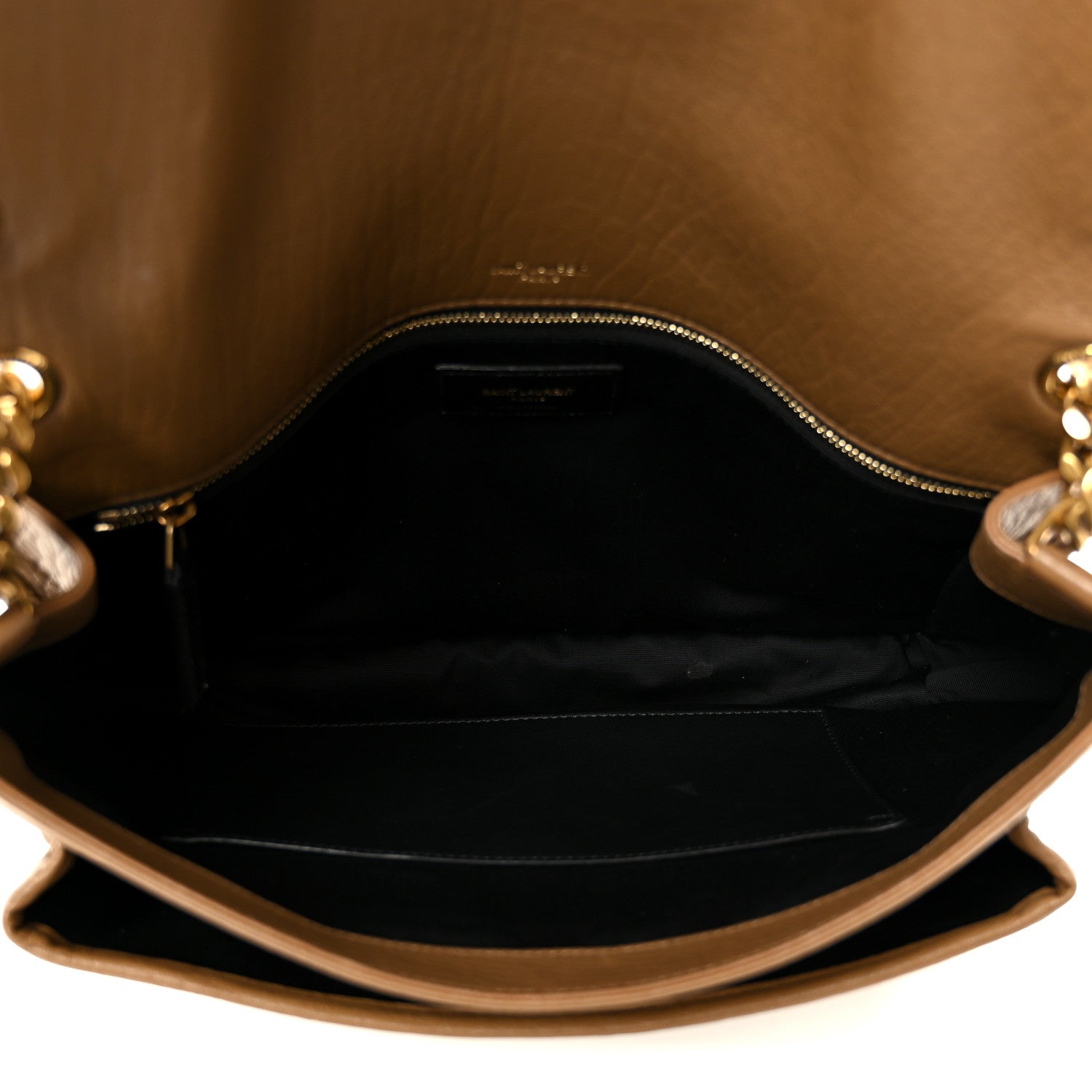 Saint Laurent Grained Lambskin Monogram Large Niki Chain Satchel Dark Cork 5 of 11