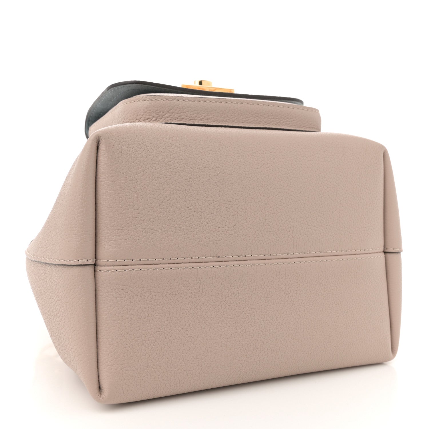 Louis Vuitton Calfskin Lockme Bucket MM Greige 4 of 9