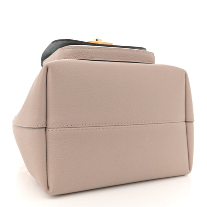 Louis Vuitton Calfskin Lockme Bucket MM Greige 4 of 9