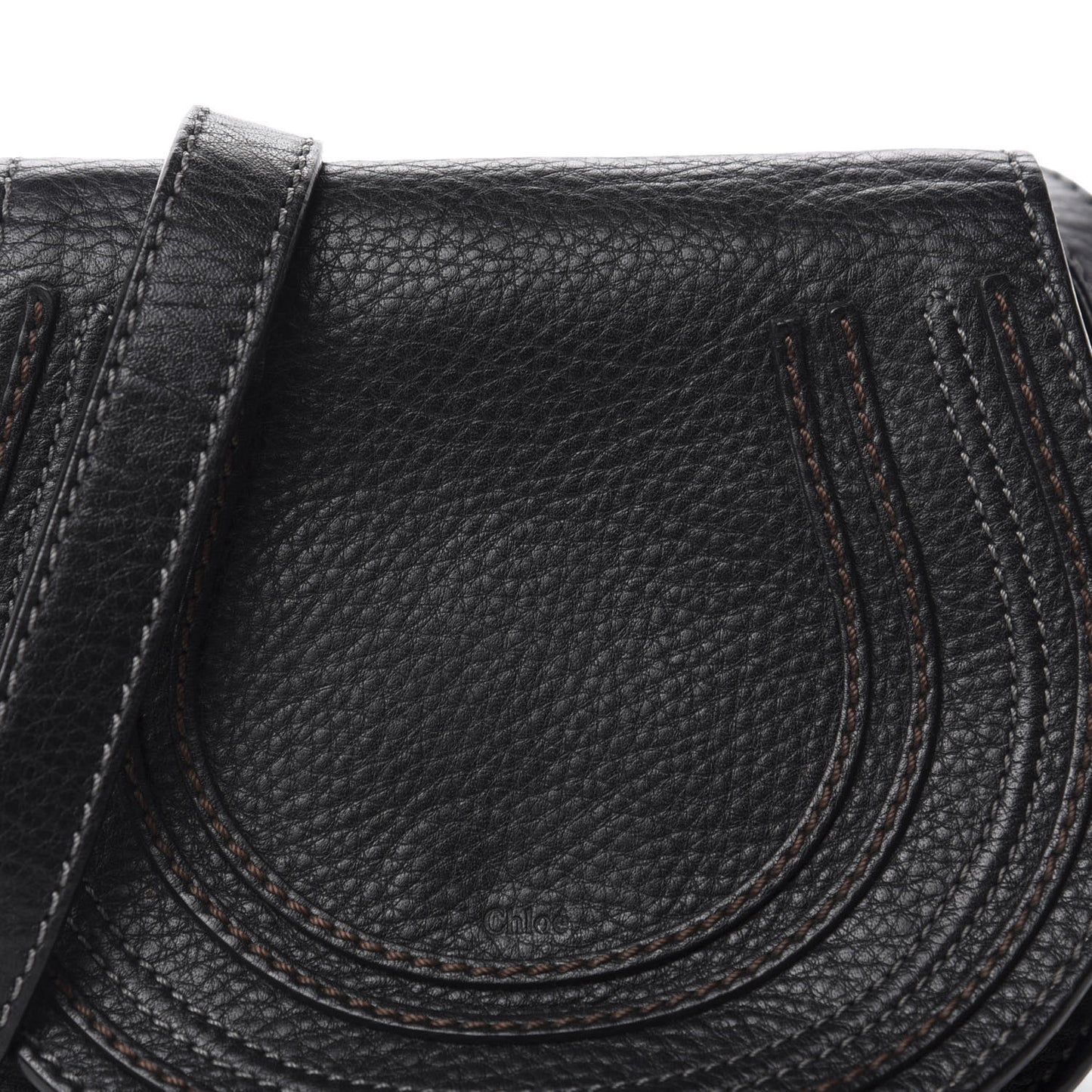 Calfskin Mini Marcie Round Crossbody Bag Black