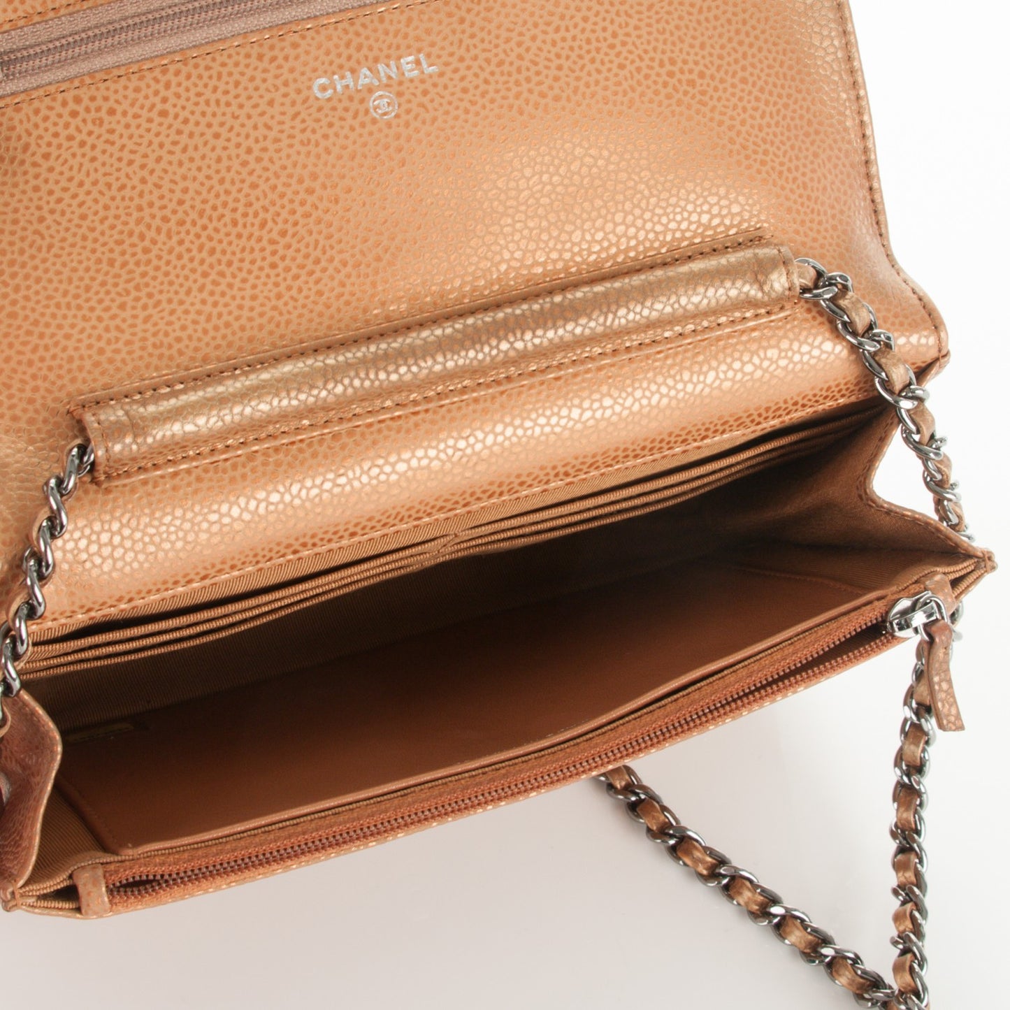 Caviar Quilted Wallet On Chain WOC Copper