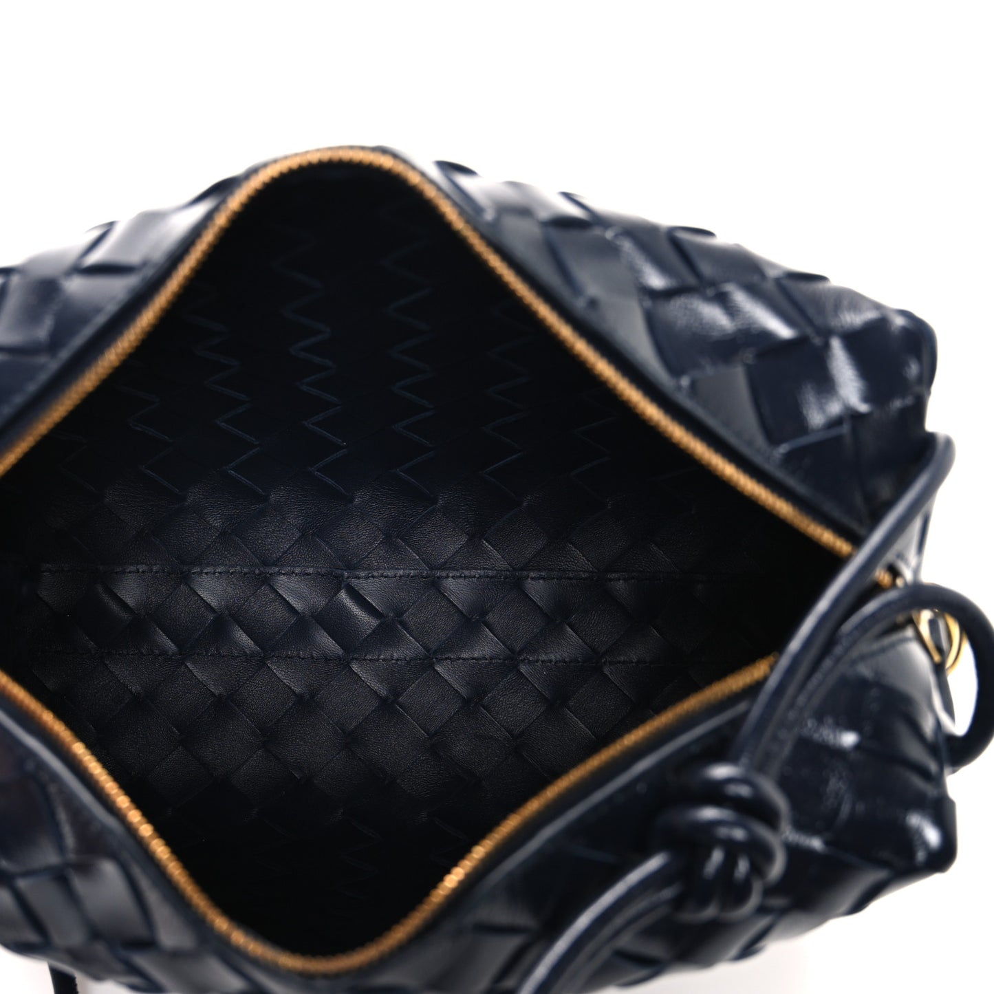 Polished Nappa Intrecciato Knot Small Loop Camera Bag Space