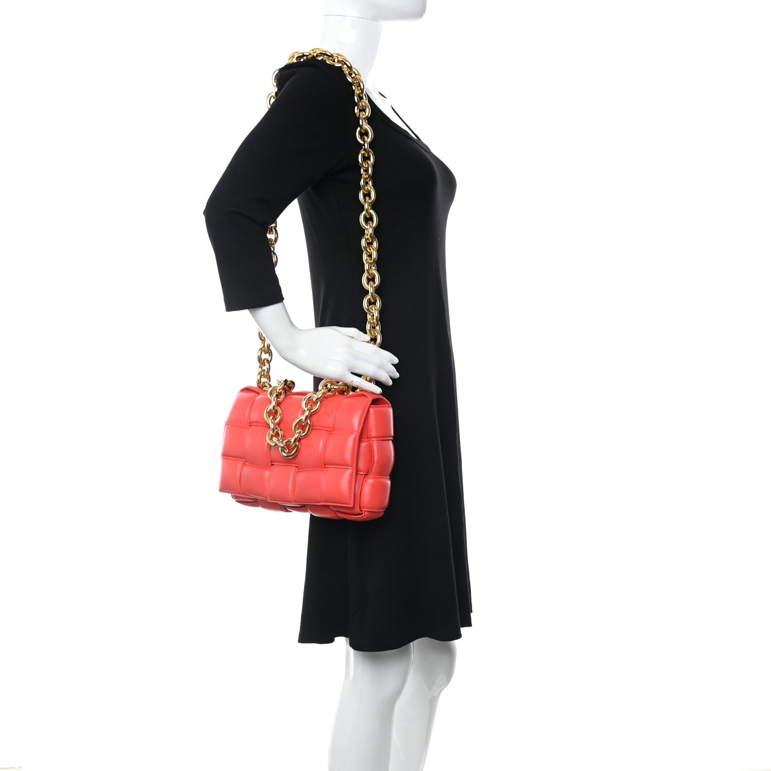 Bottega Veneta Lambskin Maxi Intreccio Padded Chain Cassette Crossbody Bag Sunburst 2 of 11