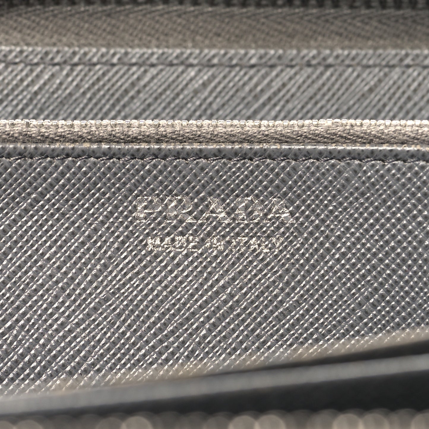 Saffiano Metal Zip Around Wallet Grey