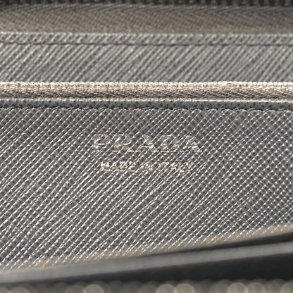Prada Saffiano Metal Zip Around Wallet Grey 6 of 6