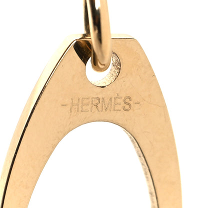 Hermes Permabrass Buffalo Horn Amulette Equestre PM Pendant Necklace Gold 5 of 6