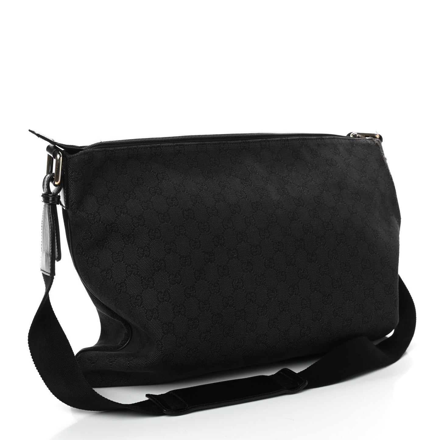 Denim Monogram Flat Messenger Bag Black