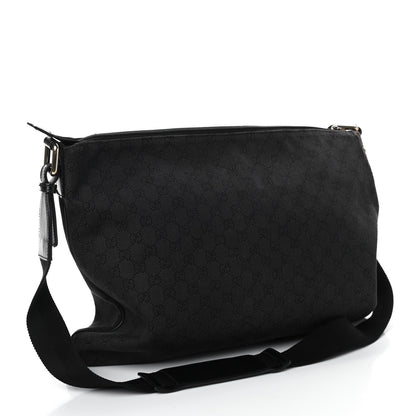 Gucci Denim Monogram Flat Messenger Bag Black 3 of 11
