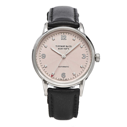 Tiffany Stainless Steel Calfskin Diamond 34mm CT60 3-Hand Automatic Watch Pink 1 of 6