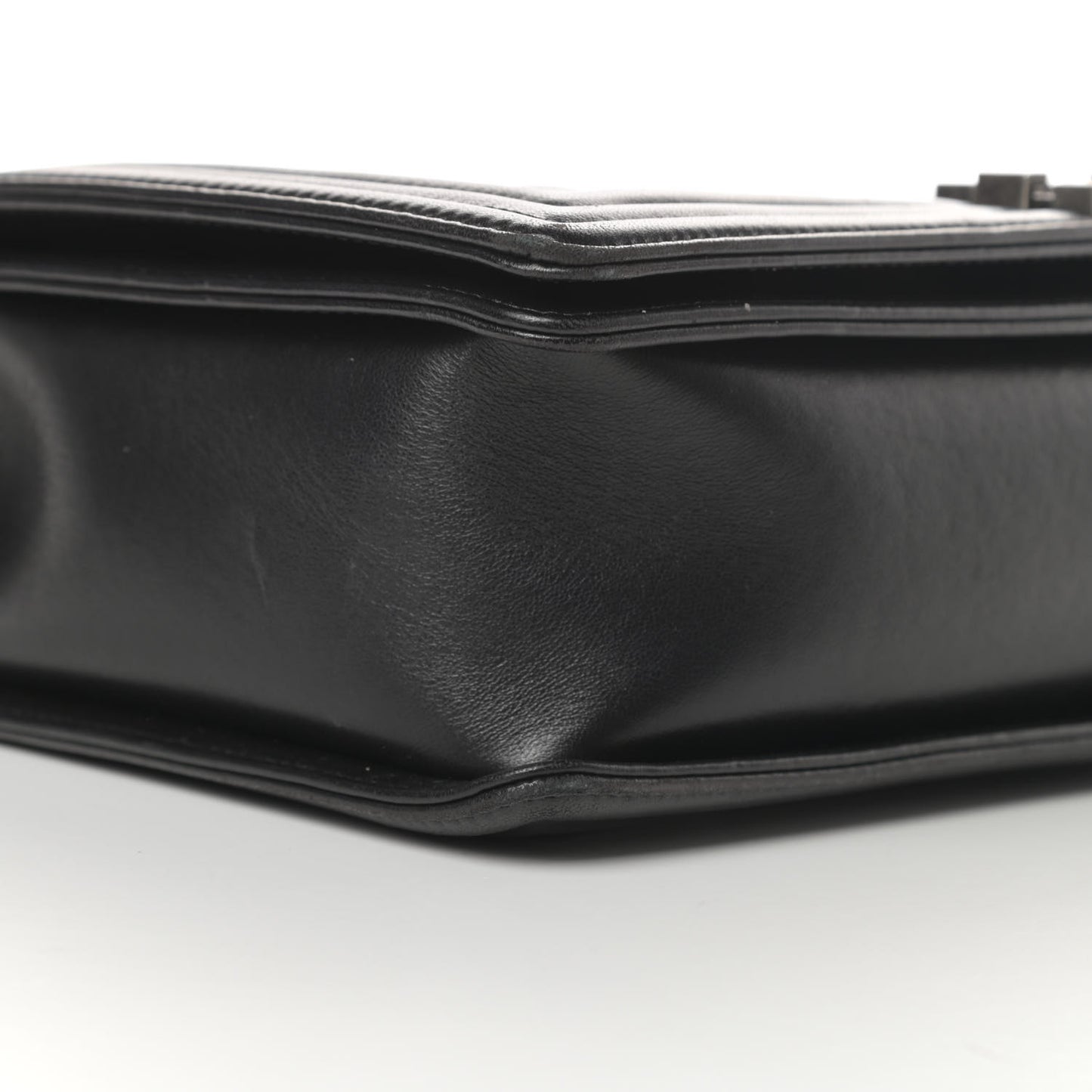 Lambskin Quilted Large Boy Flap Black