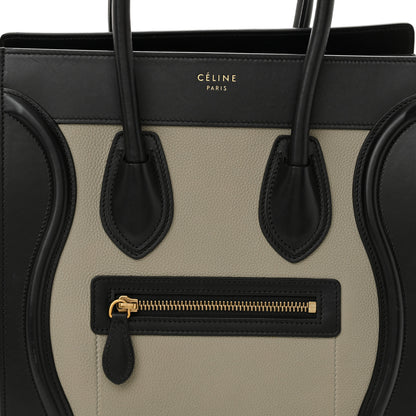 Celine Drummed Calfskin Suede Tri-color Micro Luggage Almond 7 of 12