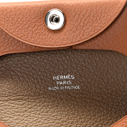 Hermes Evercolor Bastia Verso Coin Purse Gold Beige De Weimar 6 of 9