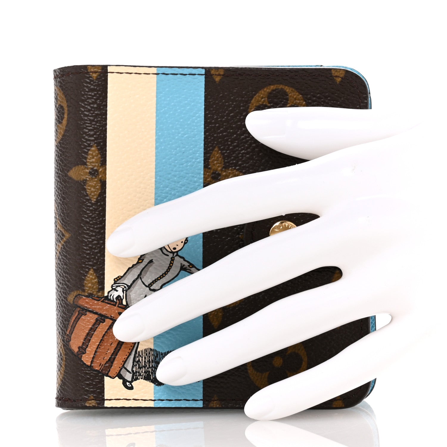 Louis Vuitton Monogram Groom Compact Zip Wallet Blue 2 of 12