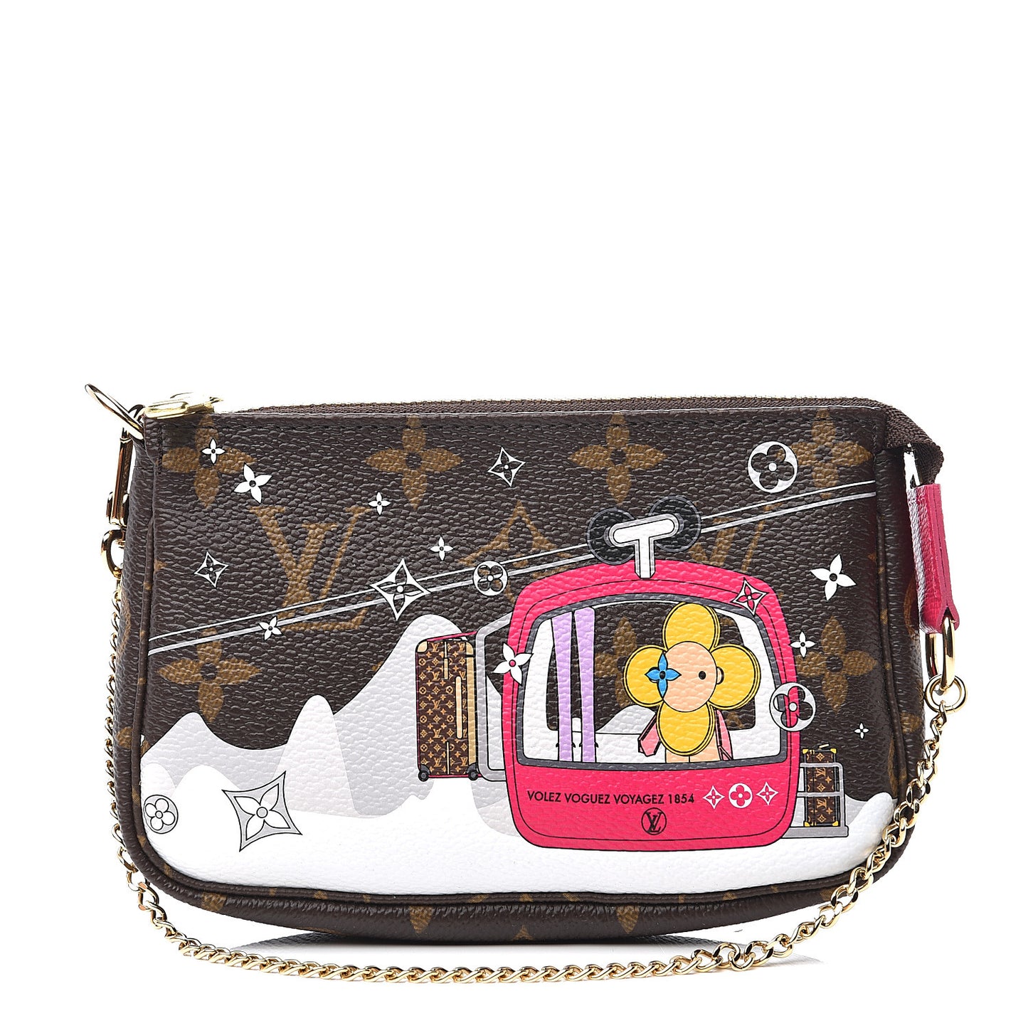 Monogram 2019 Christmas Animation Mini Courchevel Pochette Accessories Fuchsia
