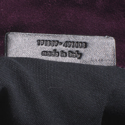 Saint Laurent Crocodile Embossed Nubuck Besace Shoulder Bag Purple 7 of 7