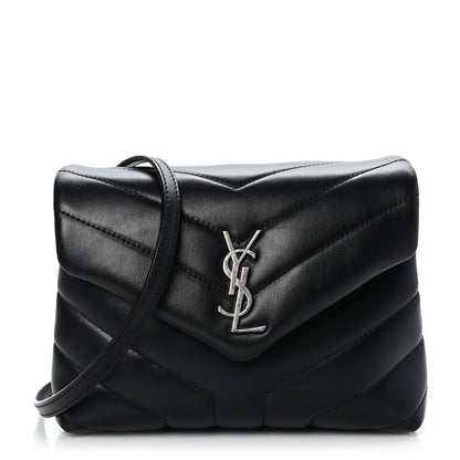Saint Laurent Calfskin Y Quilted Monogram Toy Loulou Crossbody Bag Black 1 of 9