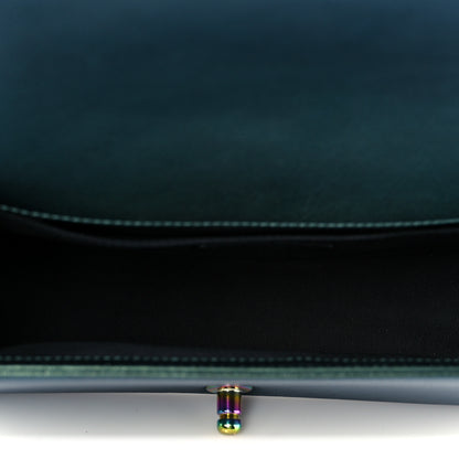 Chanel Iridescent Goatskin Quilted Medium Boy Flap Green 5 of 11