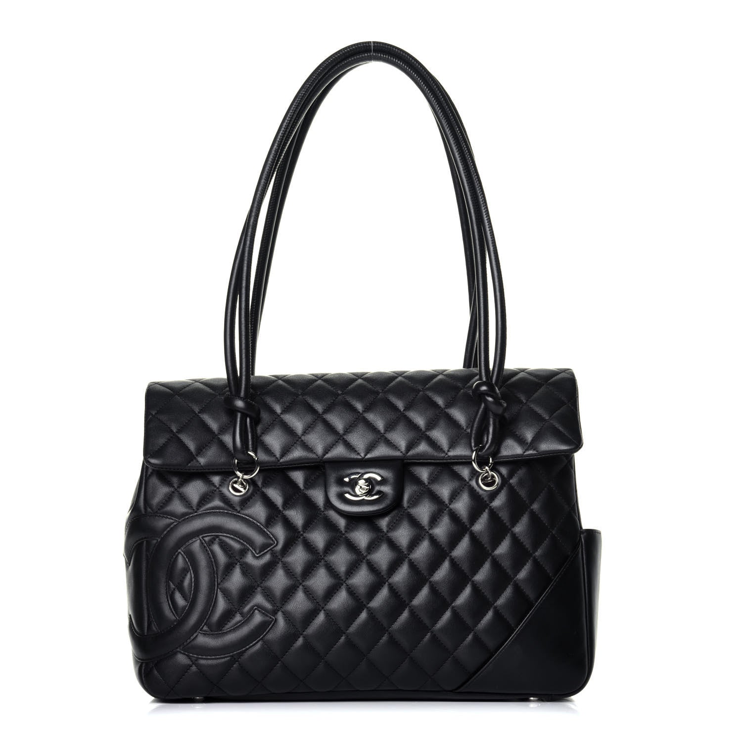 Chanel Calfskin Quilted Large Cambon Flap Black 1 of 8