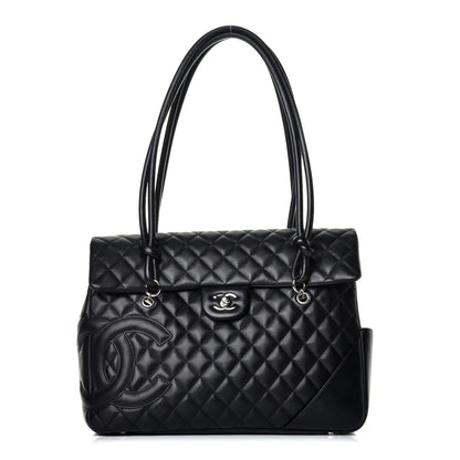 Chanel Calfskin Quilted Large Cambon Flap Black 1 of 8