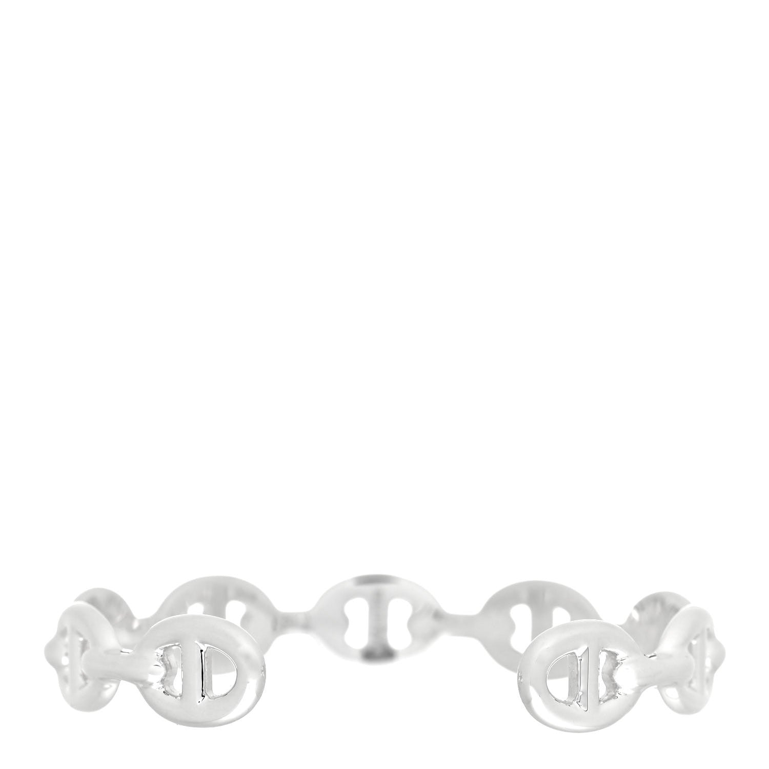 Hermes Sterling Silver MM Chaine d'Ancre Enchainee Cuff Bracelet ST 3 of 5