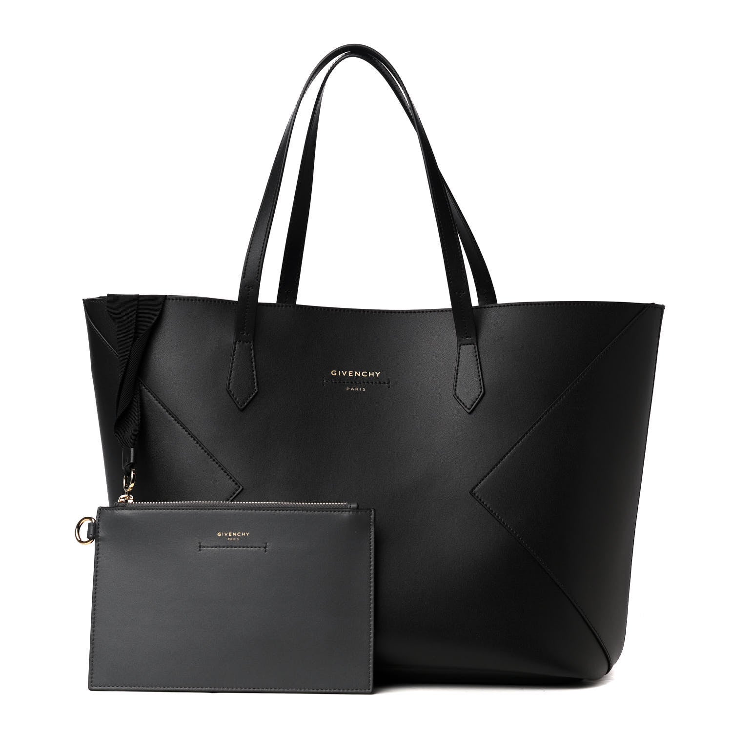Givenchy Smooth Calfskin Wing Shopper Tote Black White 1 of 5