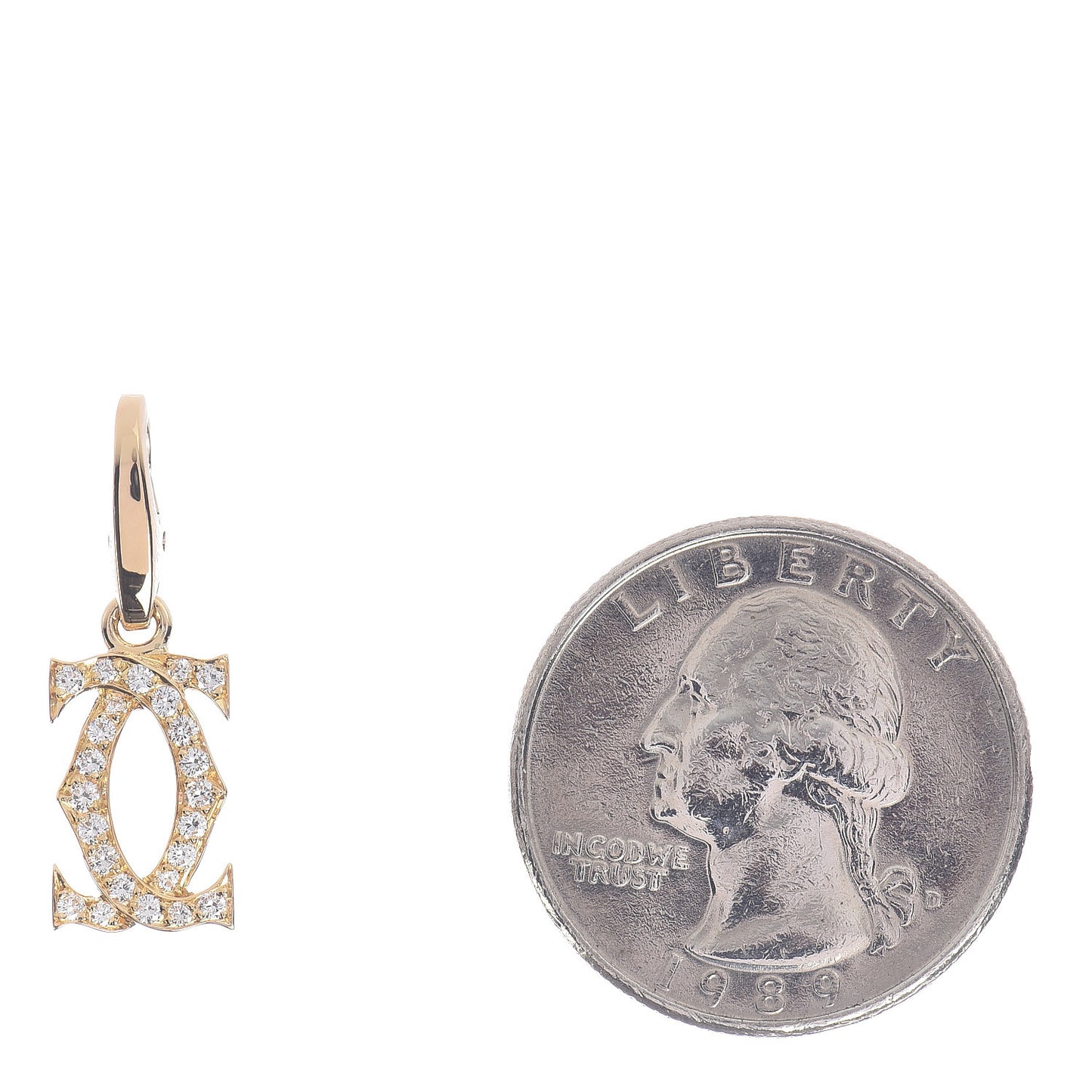 18K Yellow Gold Diamond Logo Charm