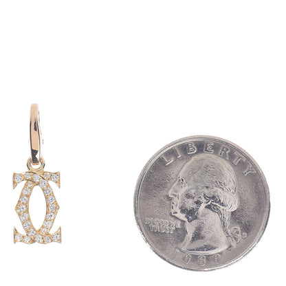 Cartier 18K Yellow Gold Diamond Logo Charm 2 of 5